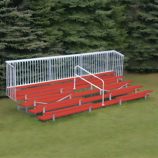 Jaypro Bleacher – 21' | 5 Row Enclosed Bleacher with Aisle, Guard Rail & Powder-Coated Frame (BLCH-521ASGRPC)