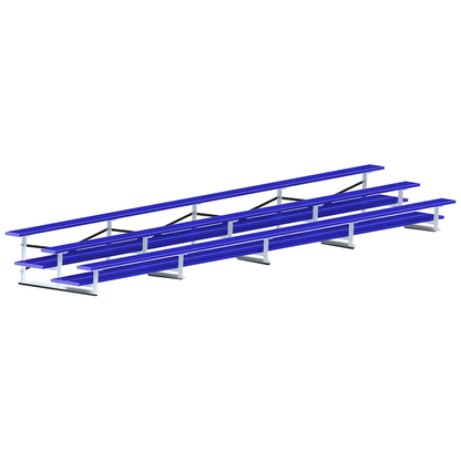 Jaypro Bleacher – 27' (3 Row, Double Foot Plank) – All-Aluminum Powder-Coated Outdoor Seating | Model: BLDP-327ALPC