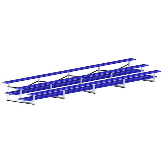 Jaypro Bleacher – 27' (3 Row, Double Foot Plank) – All-Aluminum Powder-Coated Outdoor Seating | Model: BLDP-327ALPC
