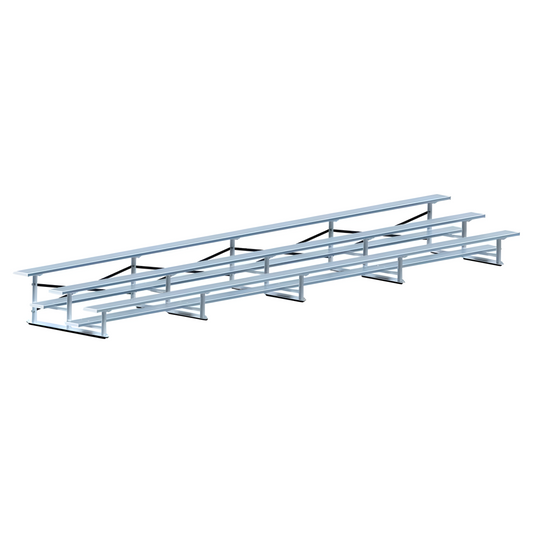 Jaypro Bleacher – 27' (3 Row, Single Foot Plank) | Standard Outdoor Steel-Framed Bleacher for Parks & Schools – BLCH-327