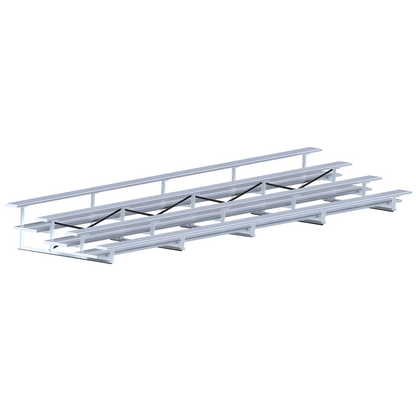 Jaypro Bleacher – 27' (4 Row - Double Foot Plank) | High-Capacity, Weatherproof Seating for Outdoor Events (BLDP-427AL)