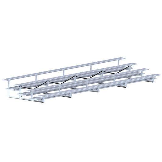 Jaypro Bleacher – 27' (4 Row - Double Foot Plank) | High-Capacity, Weatherproof Seating for Outdoor Events (BLDP-427AL)