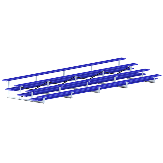Jaypro Bleacher – 27' (4 Row, Double Foot Plank) – All-Aluminum Powder-Coated Seating | Model: BLDP-427ALPC