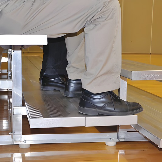 Jaypro Bleacher – 27' (4 Row, Double Foot Plank) – All-Aluminum Powder-Coated Seating | Model: BLDP-427ALPC