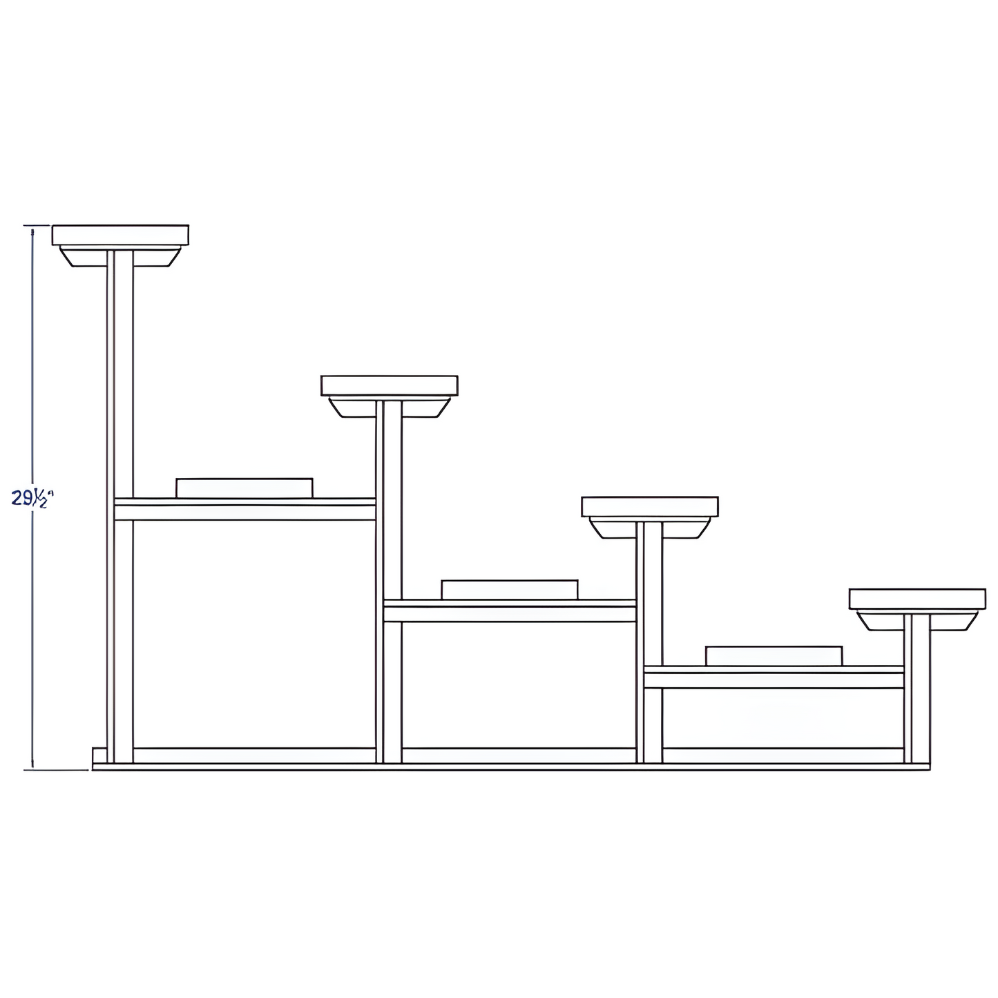 Jaypro Bleacher – 27' (4 Row, Single Foot Plank) | Standard Outdoor Bleacher for Large-Capacity Seating – BLCH-427