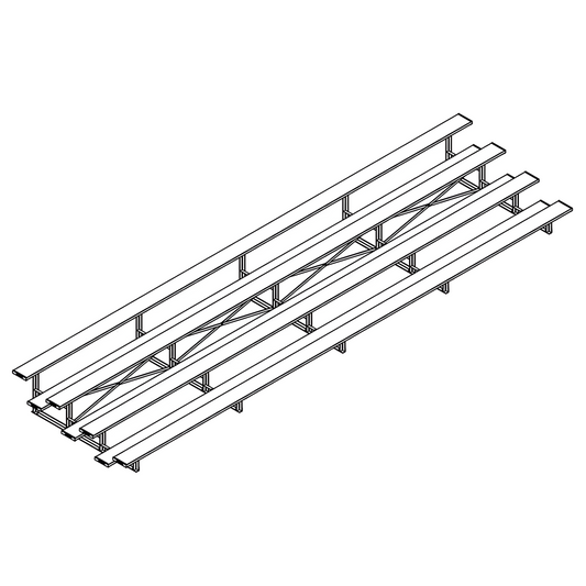 Jaypro Bleacher – 27' (4 Row, Single Foot Plank) | Standard Outdoor Bleacher for Large-Capacity Seating – BLCH-427