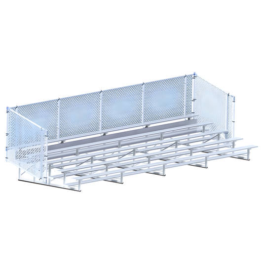 Jaypro Bleacher – 27' (5 Row, Single Foot Plank with Chain Link Rail) – Enclosed | Model: BLCH-527C