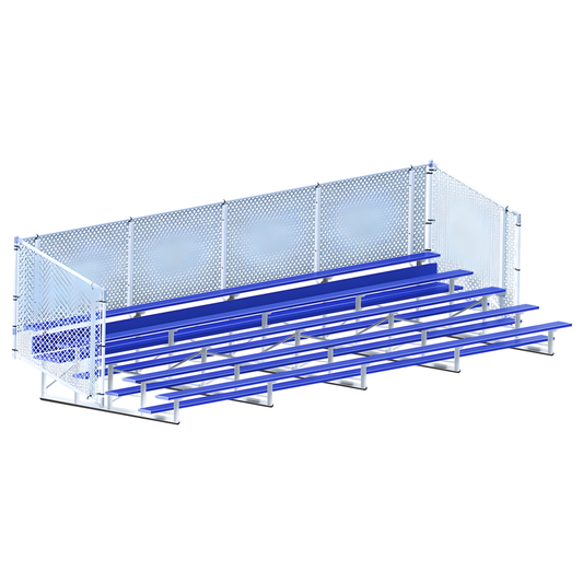 Jaypro Bleacher – 27' | 5 Row Enclosed Bleacher with Chain Link Guardrail & Powder-Coated Frame (BLCH-527CPC)