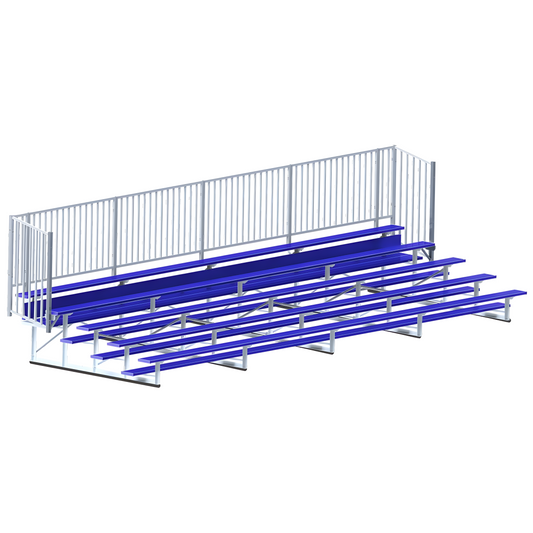 Jaypro 27' Bleacher – 5 Row, Single Foot Plank with Guard Rail – Enclosed, Powder Coated | BLCH-527GRPC