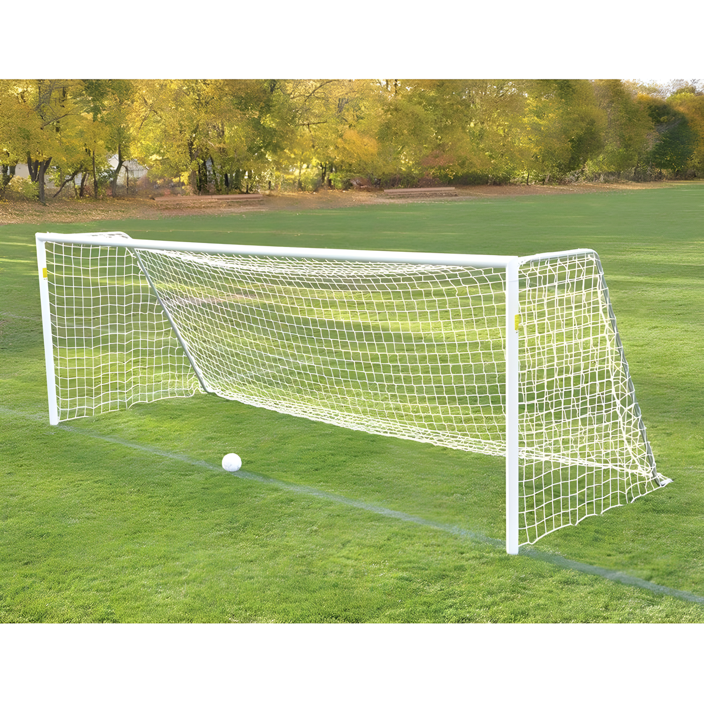 Jaypro Classic Official Round Soccer Goals | Semi-Permanent, Durable Match Goals with Standard Backstays