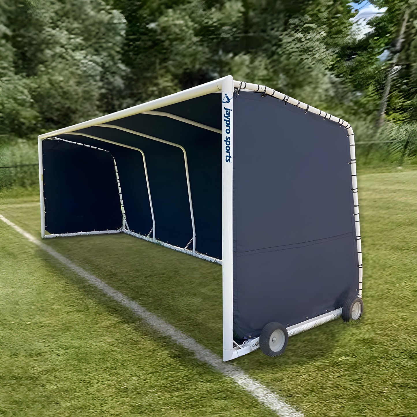 Jaypro Club Team Shelter - Portable - Aluminum Frame with Weather Resistant Covering - 10 Seat CTS-18