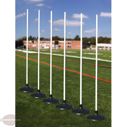 Jaypro Coaching Sticks – Premium Set of 6 with Rubber Bases | Training Poles for Agility, Dribbling & Field Positioning – RBCS-6 - JoySportStore