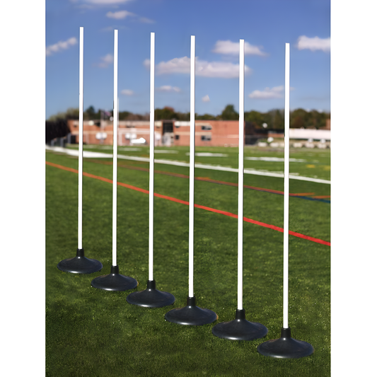 Jaypro Coaching Sticks – Premium Set of 6 with Rubber Bases | Training Poles for Agility, Dribbling & Field Positioning – RBCS-6