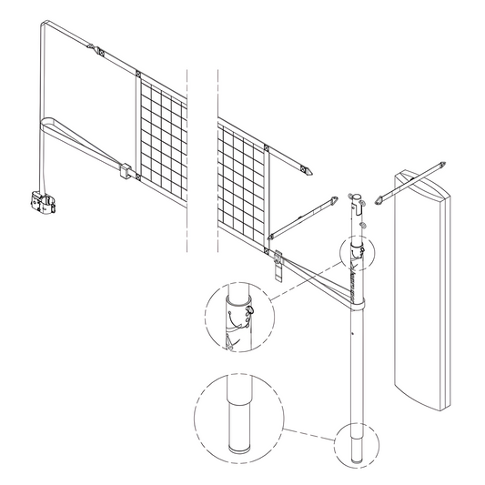 Jaypro FeatherLite Volleyball Net Center Upright System – 3" Floor Sleeve | Lightweight Mid-Court Support – PVBC-450