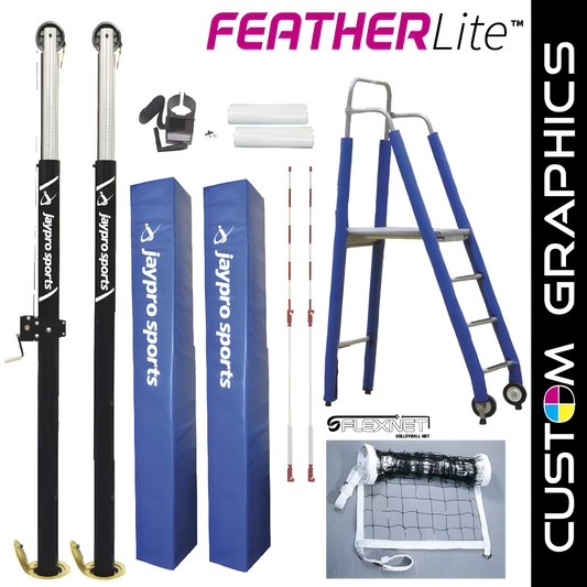 Jaypro FeatherLite Volleyball Deluxe System Package – 3-1/2" Floor Sleeve | Model: PVB-5PKGDX