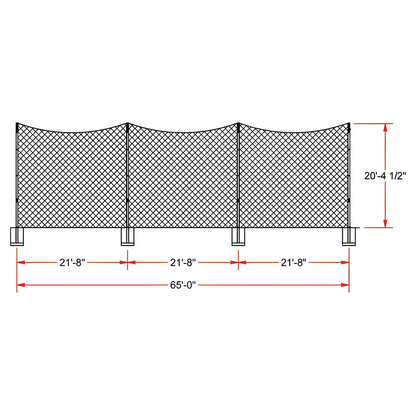 Jaypro FieldPro Soccer Net System | Premium Backstay & Net Support Frame for 6.5' x 18.5' Goals (FNSB-65)