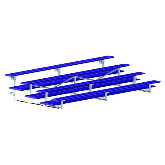 Jaypro Indoor Bleacher – 15 ft, 4‑Row Double‑Foot Plank Tip & Roll Bleacher (Powder‑Coated) (BLDP‑4TRGPC)