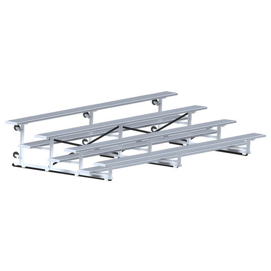 Jaypro Indoor Bleacher – 15' (4 Row, Single Foot Plank) Tip & Roll System | Model: BLCH-4TRG