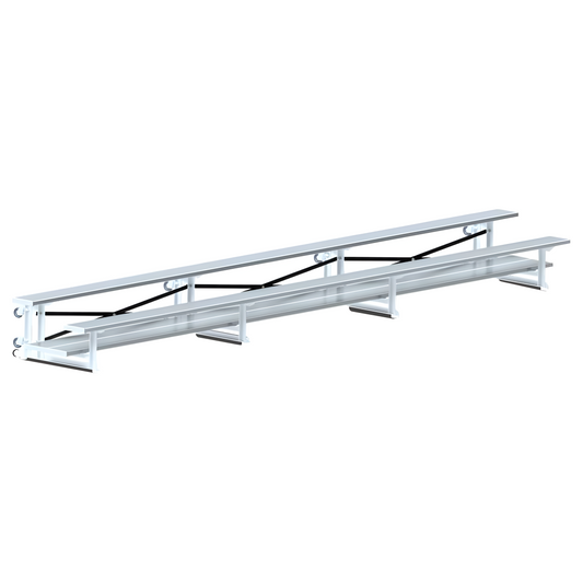 Jaypro Indoor Bleacher – 21' (2 Row, Double Foot Plank) Tip & Roll System | Model: BLDP-221TRG