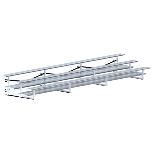 Jaypro Indoor Bleacher – 21' (3 Row, Double Foot Plank) Tip & Roll System | Model: BLDP-321TRG