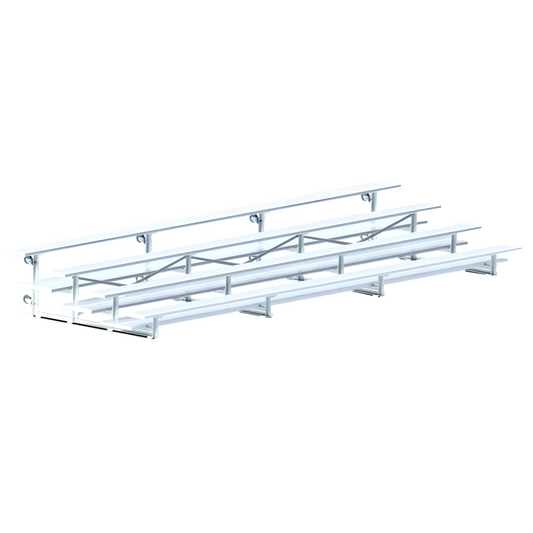 Jaypro Indoor Bleacher – 21' (4 Row, Double Foot Plank) Tip & Roll System | Model: BLDP-421TRG