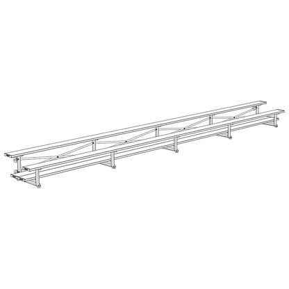 Jaypro BLDP-227TRG Indoor Bleacher Seats | 27 ft. (2 Row - Double Foot Plank) | Tip Roll