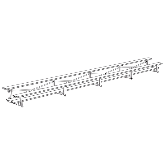 Jaypro BLDP-227TRG Indoor Bleacher Seats | 27 ft. (2 Row - Double Foot Plank) | Tip Roll