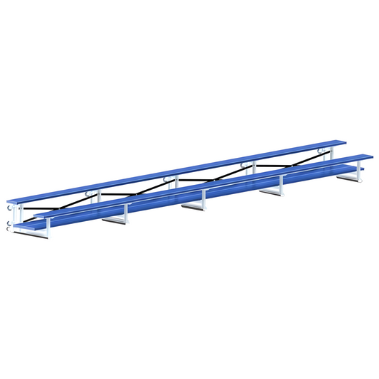 Jaypro Indoor Bleacher – 27 ft, 2‑Row Double‑Foot Plank Tip & Roll Bleacher (Powder‑Coated) (BLDP‑227TRGPC)