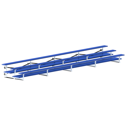 Jaypro Indoor Bleacher – 27 ft. (3 Row - Double Foot Plank) – Tip & Roll – Powder Coated | BLDP-327TRGPC