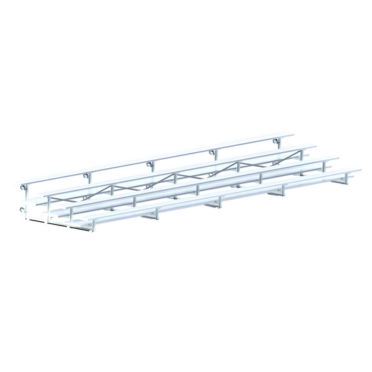 Jaypro Indoor Bleacher – 27' (4 Row, Double Foot Plank) Tip & Roll System | Model: BLDP-427TRG