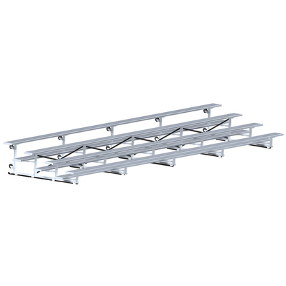 Jaypro Indoor Bleacher – 27' (4 Row, Single Foot Plank) Tip & Roll System | Model: BLCH-427TRG