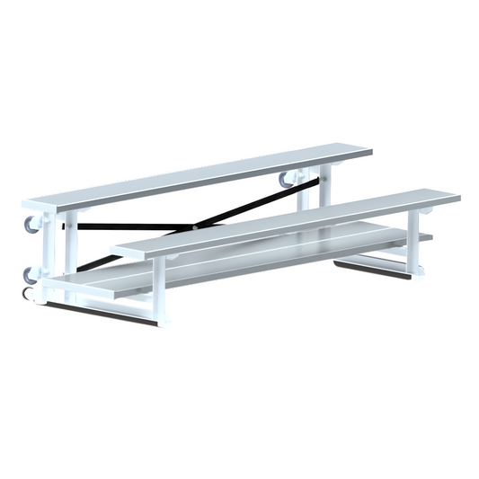 Jaypro Sports Bleacher - 2 Row -Tip & Roll, Double Foot Plank - 7.5' L (BLDP-275TRG)