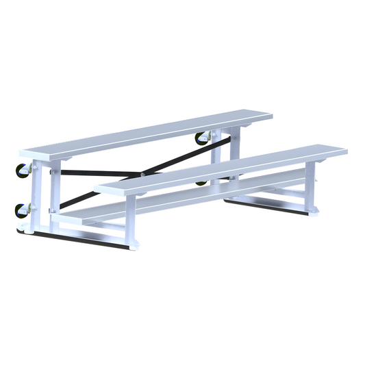Jaypro Sports Bleacher - 2 Row -Tip & Roll, Single Foot Plank - 7.5' L ( BLCH-275TRG)