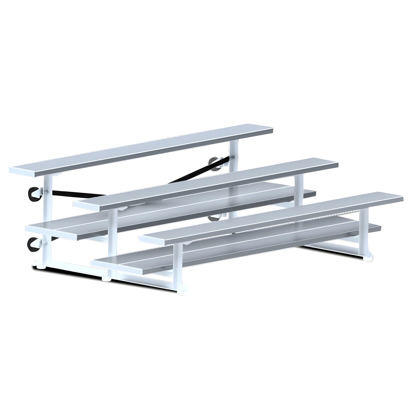 Jaypro Indoor Bleacher – 7.5' | 3 Row Tip & Roll with Double Foot Plank – Compact Seating (BLDP-375TRG) - JoySportStore