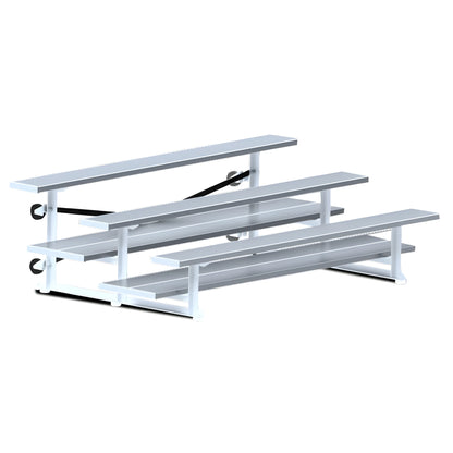 Jaypro Indoor Bleacher – 7.5' | 3 Row Tip & Roll with Double Foot Plank – Compact Seating (BLDP-375TRG) - JoySportStore