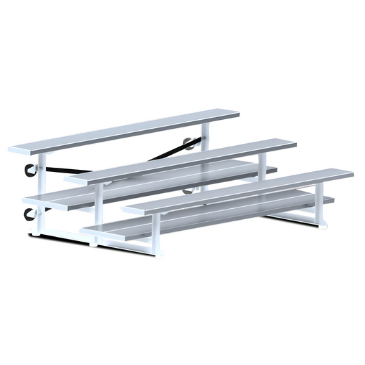Jaypro Indoor Bleacher – 7.5' | 3 Row Tip & Roll with Double Foot Plank – Compact Seating (BLDP-375TRG)