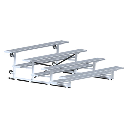 Jaypro Indoor Bleacher – 7.5' | 4 Row Tip & Roll Bleacher with Single Foot Plank – Compact Mobile Seating (BLCH-475TRG) - JoySportStore