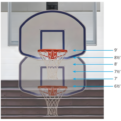 Jaypro Little Champ Easy Adjust Backboard Adapter | Youth-Friendly Rim Height with Quick Ground-Level Adjustments (LC-6HP)
