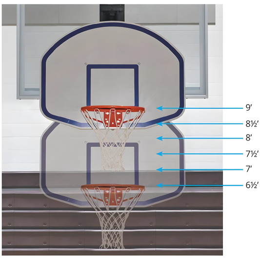 Jaypro Little Champ Easy Adjust Backboard Adapter | Youth-Friendly Rim Height with Quick Ground-Level Adjustments (LC-6HP)