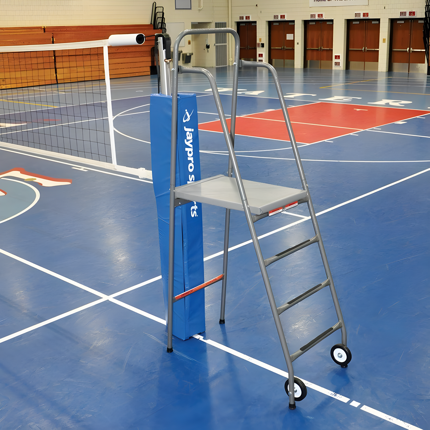 Jaypro Mega Ref Folding Volleyball Referee Stand – 300 lb Capacity | Portable, Stable Platform for Competitive Play – VRS-8000