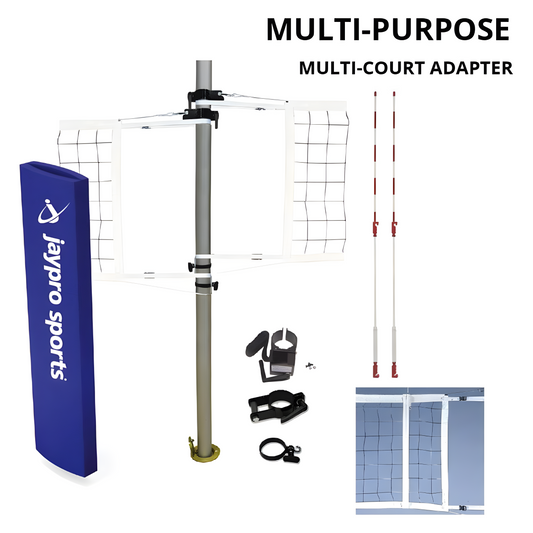 Jaypro Multi-Sport Volleyball Net Center Upright System | Versatile Middle Support for Side-by-Side Court Setups