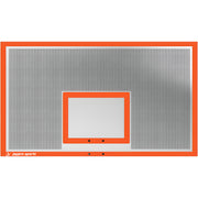 Jaypro outdoor basketball hoop backboard with orange border and perforated metal design