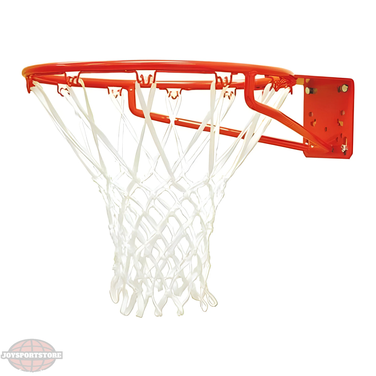 Jaypro orange basketball rim with white net for outdoor basketball hoop setup