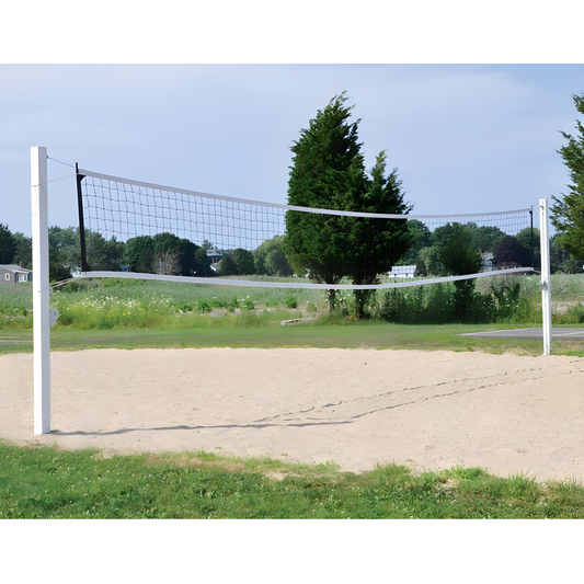 Jaypro Outdoor Volleyball System – Coastal Competition Series with 4" Square Posts | All-Weather Net System for Beach & Outdoor Courts – OCC-500