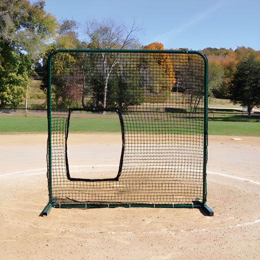 Jaypro Pitcher’s Screen – Softball (7′ × 7′) | Mobile, Heavy-Duty Protection for Softball Pitches (SBPE‑77)