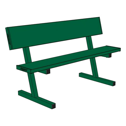 Jaypro Portable Courtside Bench with Seat Back – 5 ft. Powder Coated | Durable, Comfortable Seating for Indoor & Outdoor Use – PB40PC