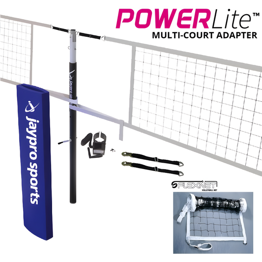 Jaypro PowerLite Volleyball Net Center Upright System | Lightweight, High-Performance Center Post