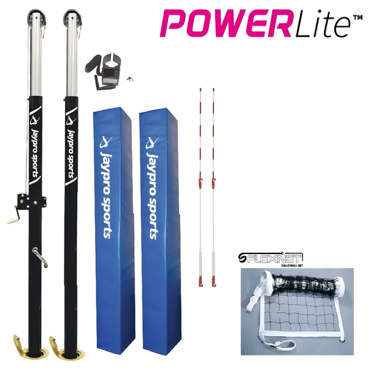 Jaypro PowerLite Volleyball System | Lightweight, Elite Volleyball System Compliant with NFHS, NCAA & USVBA Standards