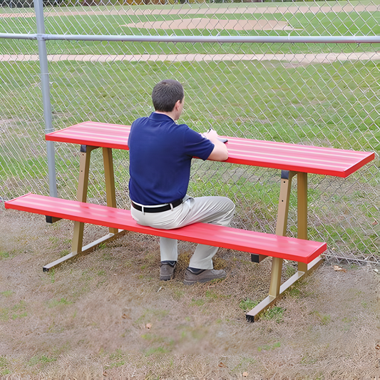 Jaypro Outdoor Scorer Table with Bench – 7.5 Ft, Portable & Powder Coated | Durable Fieldside Seating – ST75PC