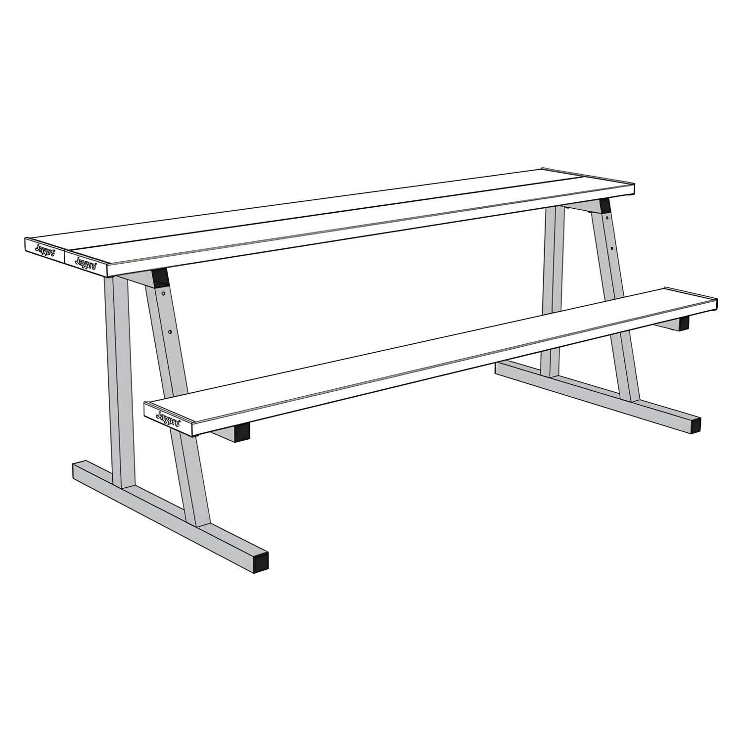 Jaypro Scorer Table (Outdoor) with Bench - 7-1/2' - Portable | Durable Sideline Seating & Scoring Solution (ST75) - JoySportStore